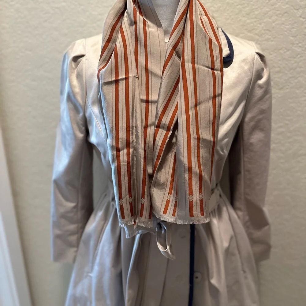 Dior Tan and Orange Striped Scarf Wrap